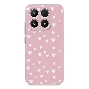 Чохол з розовим принтом для Xiaomi 17 (Сердечки на рожевому)