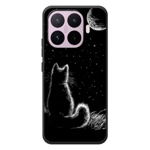 Чехол с принтом для Xiaomi 17T (AlphaPrint) Модные коты (Котик и луна)