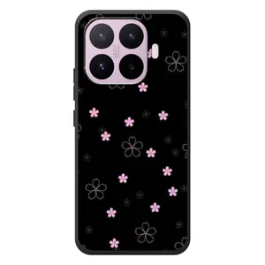 Чохол з розовим принтом для Xiaomi 17T (Рожеві квіти на чорному)