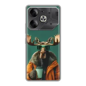Чохол з принтом «Лось з кавою» для Xiaomi 18 Pro