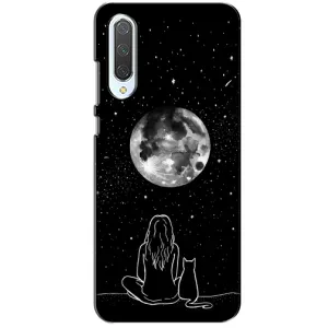 Чехол с рисунком кот на Xiaomi CC9 (Девушка с котом)