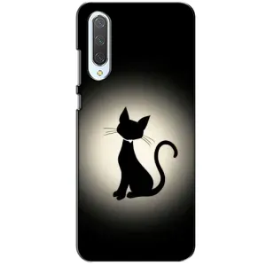 Чехол с принтом для Xiaomi CC9 (AlphaPrint) Модные коты (Силуэт котика)