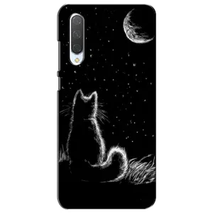 Чехол с принтом для Xiaomi Mi CC9e (AlphaPrint) Модные коты (Котик и луна)