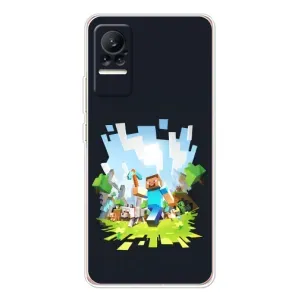 Чехол Майнкрафт на Xiaomi Civi 1S (AlphaPrint) Minecraft (персонажи Minecraft)