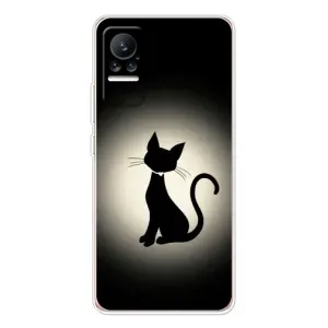 Чехол с принтом для Xiaomi Civi 1S (AlphaPrint) Модные коты (Силуэт котика)