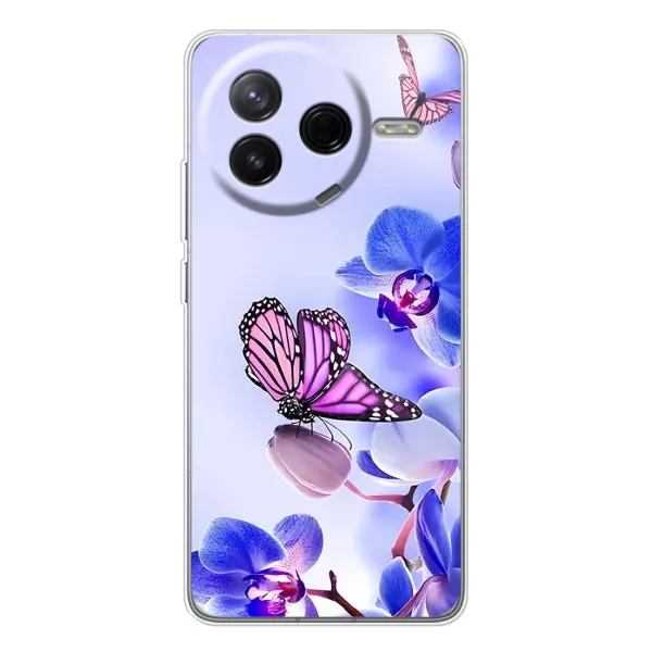 Чохол з принтом «Метелик на квітах» для Xiaomi Civi 4Pro