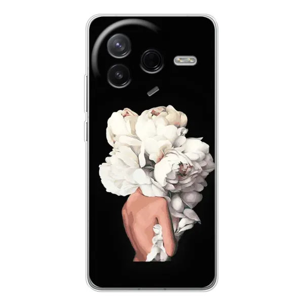 Чехол с принтом «Белые цветы» для Xiaomi Civi 4Pro