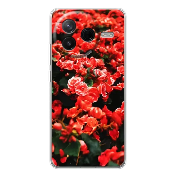 Чохол з принтом «Квіти червоні» для Xiaomi Civi 4Pro