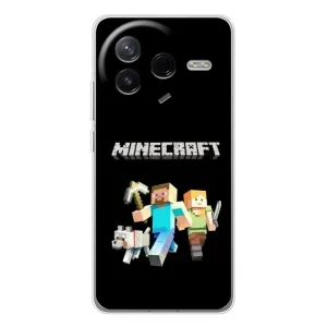 Чехол Майнкрафт на Xiaomi Civi 4Pro (AlphaPrint) Minecraft (герои Minecraft)