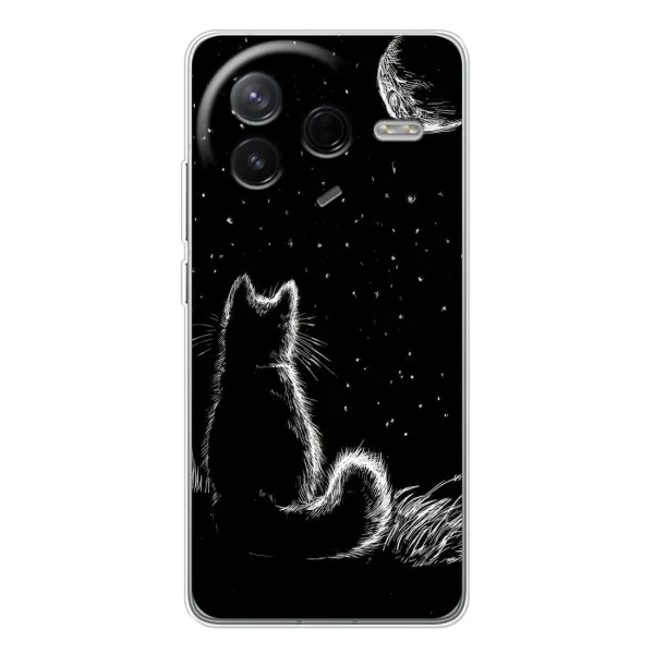 Чехол с принтом «Котик и луна» для Xiaomi Civi 4Pro