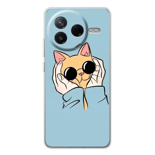 Чехол с принтом «Котик в очках» для Xiaomi Civi 4Pro