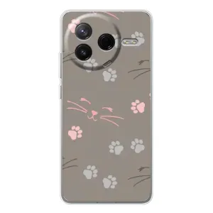 Чехол с рисунком кот на Xiaomi Civi 4Pro (Лапы и усы)