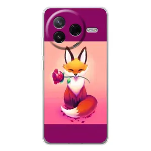 Чехлы с картинкой Лисички для Xiaomi Civi 4Pro (VPrint) (Лисичка с розочкой)