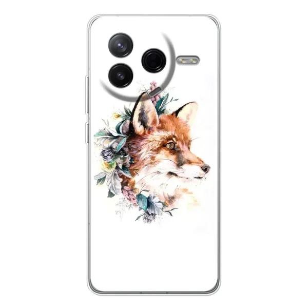 Чехол с принтом «Лисичка в цветочках» для Xiaomi Civi 4Pro
