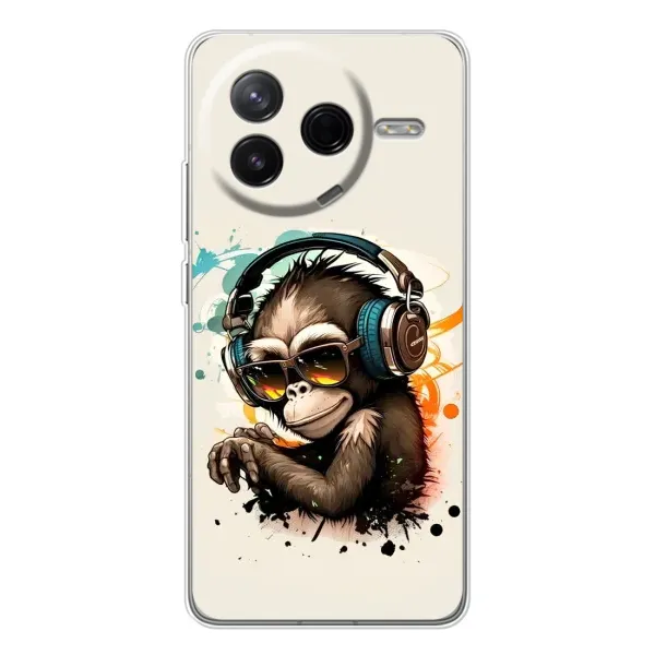 Чехол с принтом «Макака в наушниках» для Xiaomi Civi 4Pro