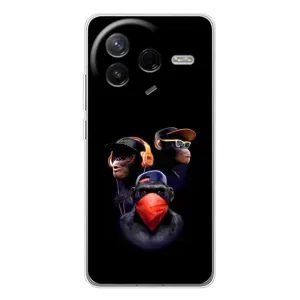 Чехол с Обезьянами Xiaomi Civi 4Pro - (AlphaPrint) (Три обезьяны)