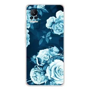Чехлы (ART) Цветы на Xiaomi Civi (VPrint) (Голубые Бутоны)