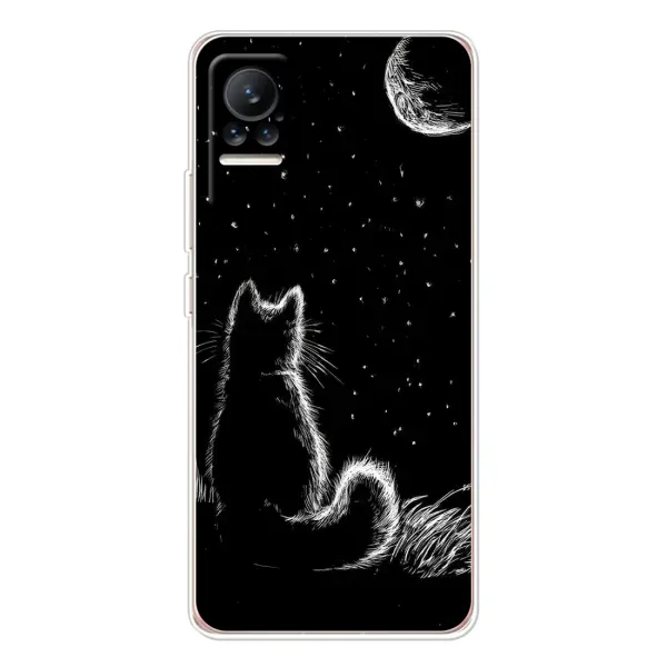 Чехол с принтом «Котик и луна» для Xiaomi Civi
