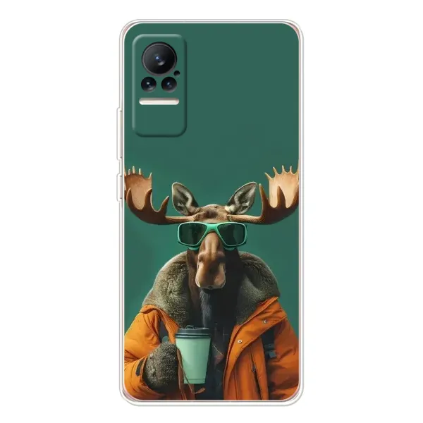 Чехол с принтом «Лось с кофе» для Xiaomi Civi