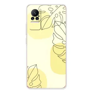 Силиконовый чехол с принтом в цветах на Xiaomi Civi (Желтая монстера арт)