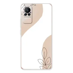 Силиконовый чехол с принтом в цветах на Xiaomi Civi (Нюдовая веточка абстракция)