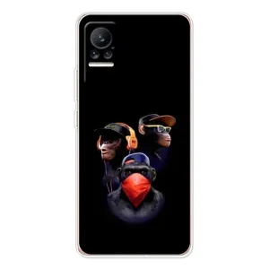 Чехол с Обезьянами Xiaomi Civi - (AlphaPrint) (Три обезьяны)
