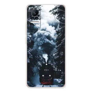 Новогодние, Праздничные Чехлы для Xiaomi Civi - 2024 год (Зимний поезд)