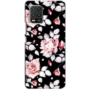 Чохли з квітами для Xiaomi Mi 10 Lite (VPrint) (Квіти на чорному)