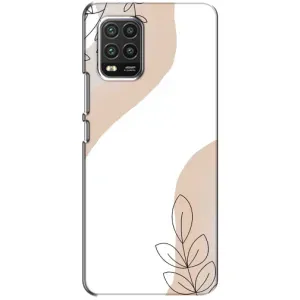 Силконовий чохол з принтом в квітах на Xiaomi Mi 10 Lite (Нюдова гілочка абстракція)