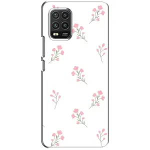 Чохол з квітковим принтом на Xiaomi Mi 10 Lite: кссг рч 10 юйг (Рожеві квіти)