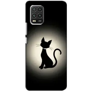 Чехол с принтом для Xiaomi Mi 10 Lite (AlphaPrint) Модные коты (Силуэт котика)