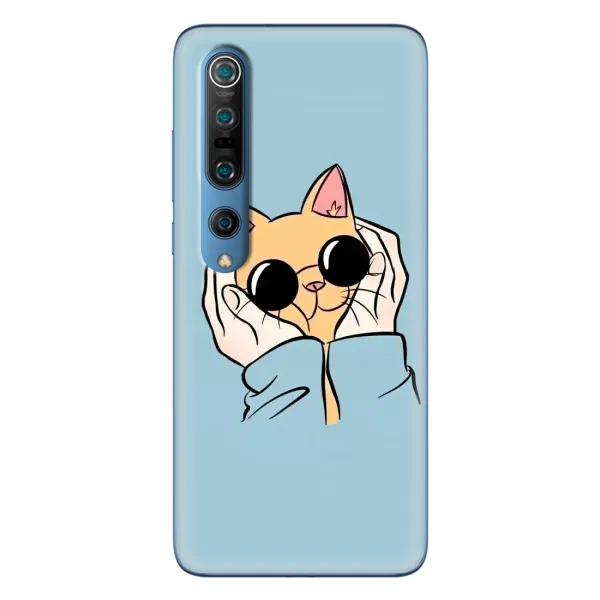 Чехол с принтом «Котик в очках» для Xiaomi Mi 10 Pro
