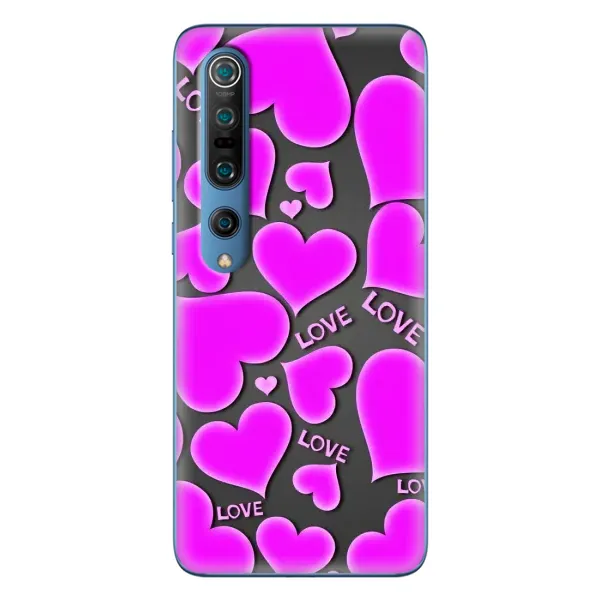 Чехол с принтом «Pink hearts» для Xiaomi Mi 10 Pro