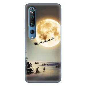 Новогодние, Праздничные Чехлы для Xiaomi Mi 10 Pro - 2024 год (Санта на луне)