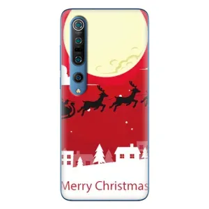 Рождественские Чехлы для Xiaomi Mi 10 Pro (VPrint) (Санта с оленями)