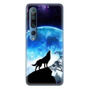 Защитные чехлы для Ксяоми Ми 10 Про (AlphaPrint) (ХИТ продаж) ВОЛК (Волк на луну)