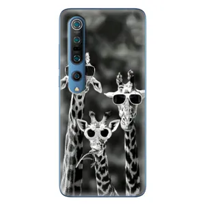 Силиконовый чехол с КАРТИНКАМИ лето для Xiaomi Mi 10 Pro (AlphaPrint) (Жирафы в очках)