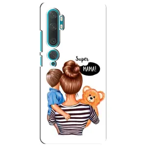 Чехол с печатью для Xiaomi Mi 10 - (Мама с ребенком) (AlphaPrint) (Мама с сыном)