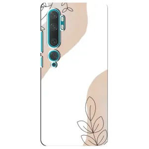 Силконовий чохол з принтом в квітах на Xiaomi Mi 10 (Нюдова гілочка абстракція)