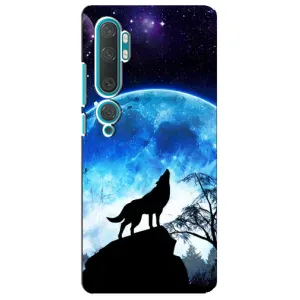 Защитные чехлы для Ксяоми Ми 10 (AlphaPrint) (ХИТ продаж) ВОЛК (Волк на луну)