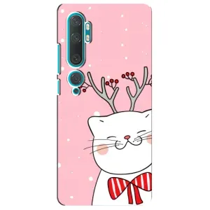Новогодние Чехлы для Ксяоми Ми 10 (VPrint) (Зимний кот)