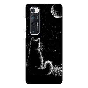 Чехол с принтом для Xiaomi Mi 10s (AlphaPrint) Модные коты (Котик и луна)