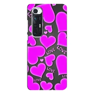 Чехлы для любимой на Сяоми Ми 10с (VPrint) (Pink hearts)