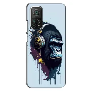Чехол с Обезьянами Xiaomi Mi 10T Pro - (AlphaPrint) (Горилла в наушниках)