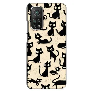 Чехол с рисунком кот на Xiaomi Mi 10T (Черные коты)