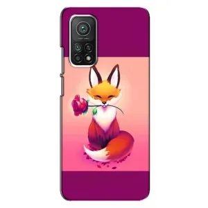 Чехлы с картинкой Лисички для Xiaomi Mi 10T (VPrint) (Лисичка с розочкой)