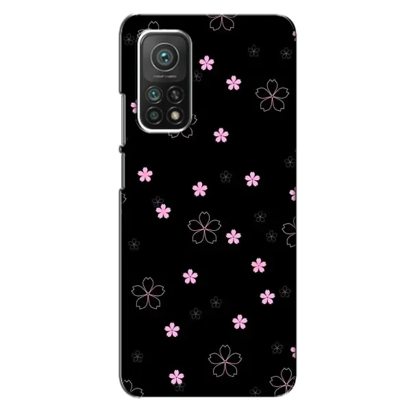 Чехол с принтом «Розовые цветы на черном» для Xiaomi Mi 10T