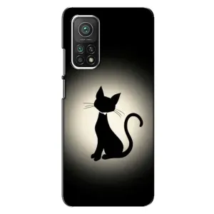 Чехол с принтом для Xiaomi Mi 10T (AlphaPrint) Модные коты (Силуэт котика)