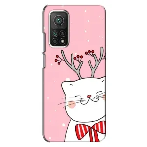 Новогодние Чехлы для Ксяоми Ми 10т (VPrint) (Зимний кот)