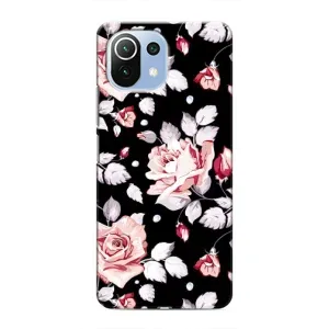 Чохли з квітами для Xiaomi Mi 11 Lite (VPrint) (Квіти на чорному)